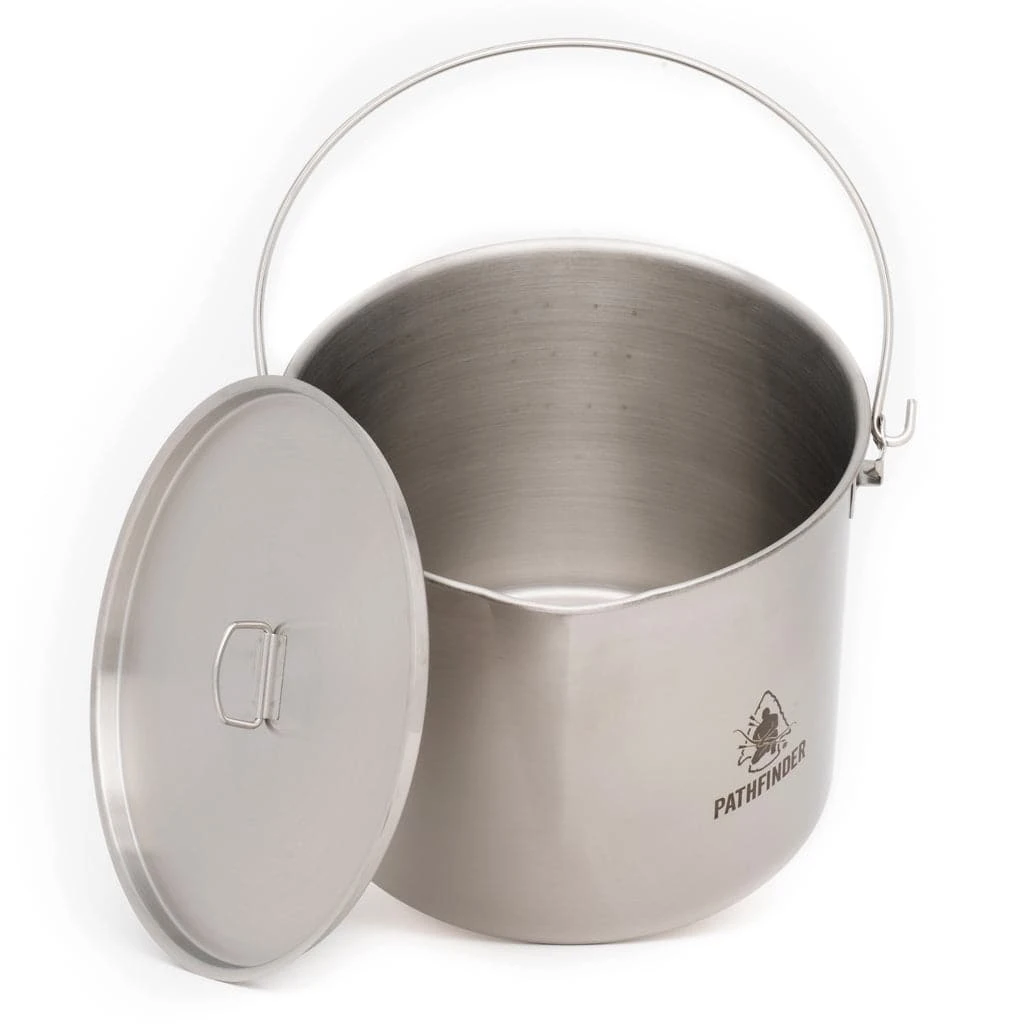 Pathfinder Branded Survival Gear Stainless Steel 120oz. Bush Pot And Lid 7 Pathfinder Branded Survival Gear Stainless Steel 120oz. Bush Pot And Lid