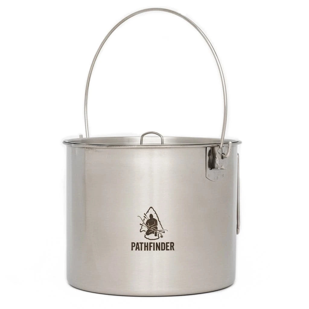 Pathfinder Branded Survival Gear Stainless Steel 120oz. Bush Pot And Lid 6 Pathfinder Branded Survival Gear Stainless Steel 120oz. Bush Pot And Lid