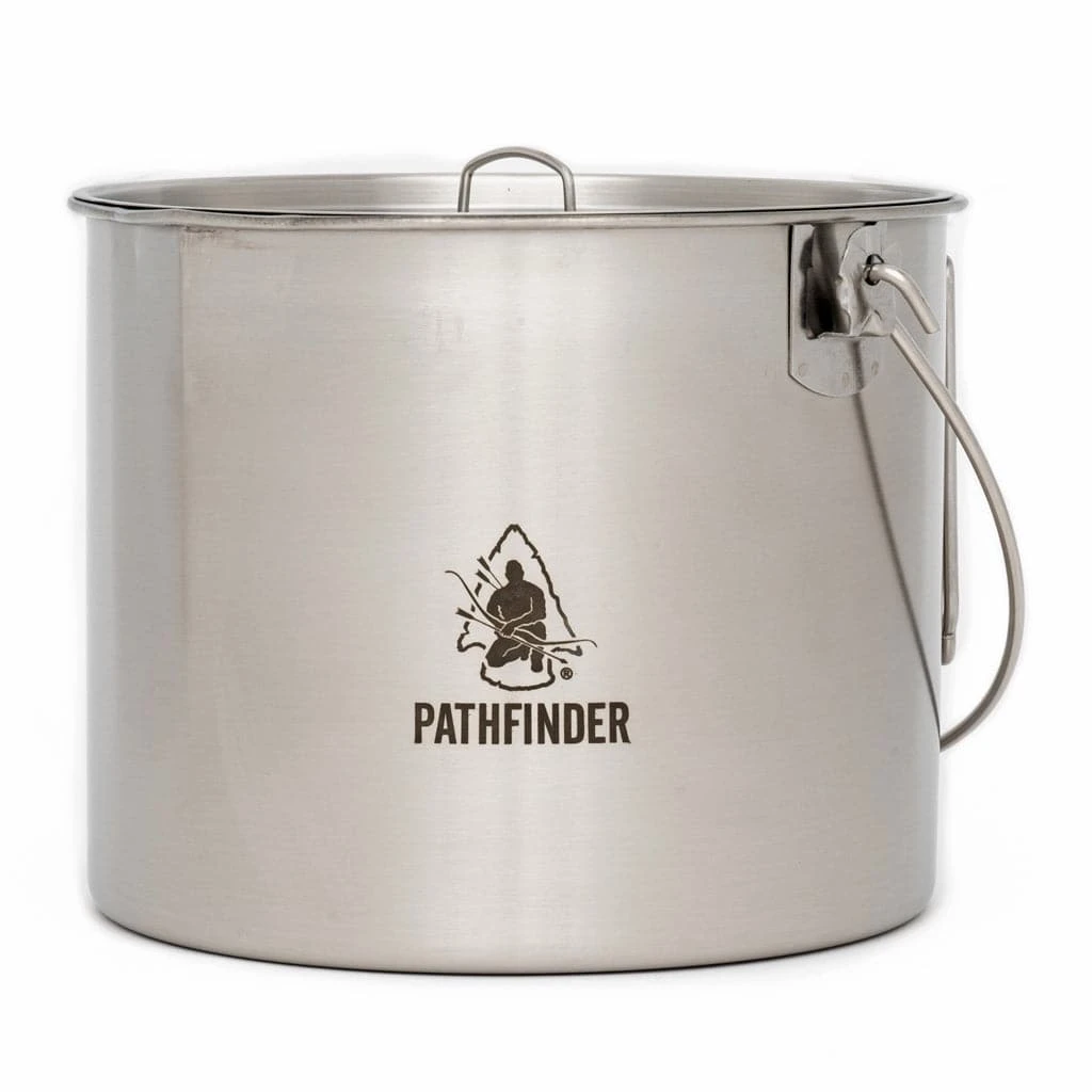 Pathfinder Branded Survival Gear Stainless Steel 120oz. Bush Pot And Lid 3 Pathfinder Branded Survival Gear Stainless Steel 120oz. Bush Pot And Lid