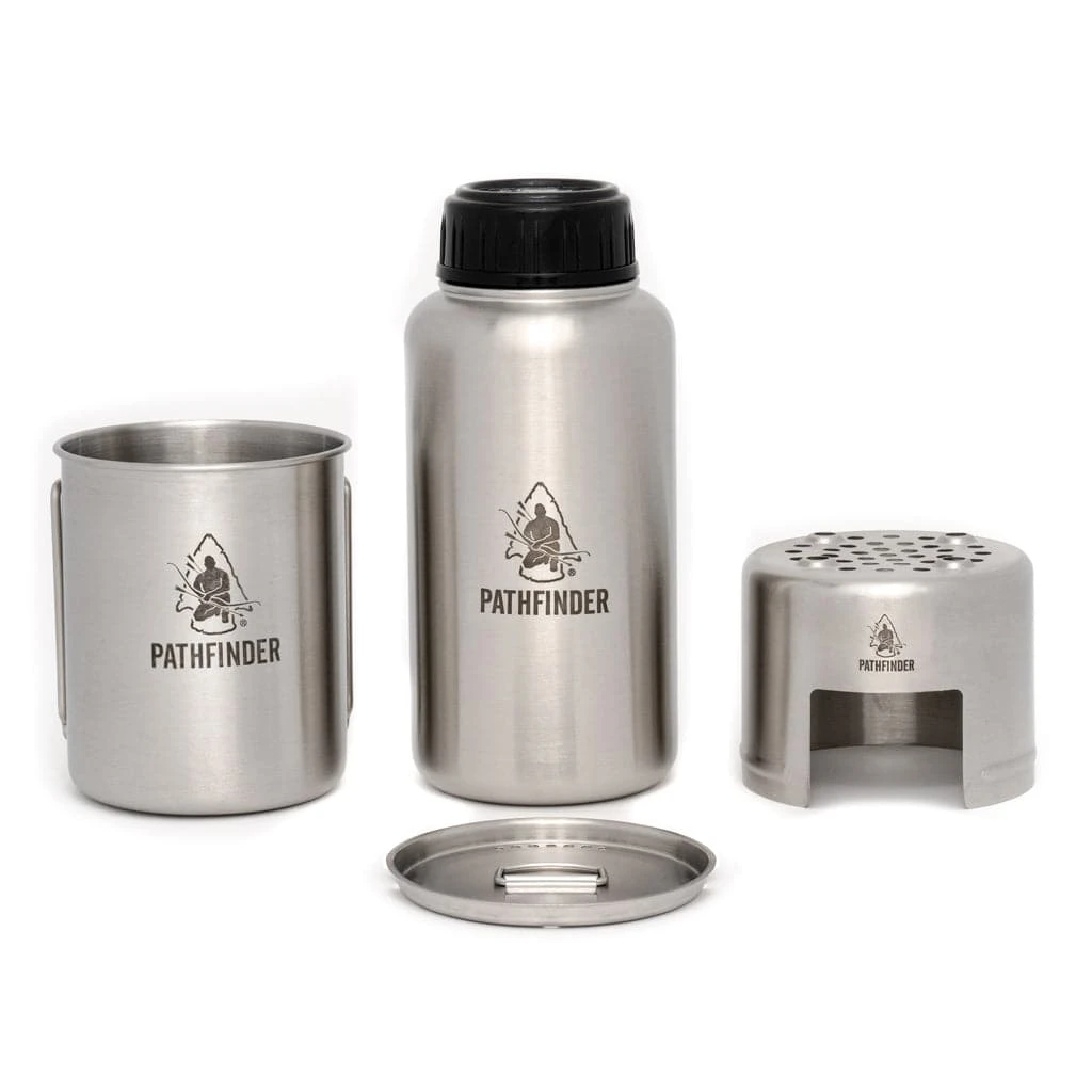 Pathfinder Branded Stainless Steel Bottle Cooking Kit 3 Pathfinder Branded Stainless Steel Bottle Cooking Kit
