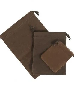 PaperMart 3 Pc. Brown Velour Bag Set Survival Gear