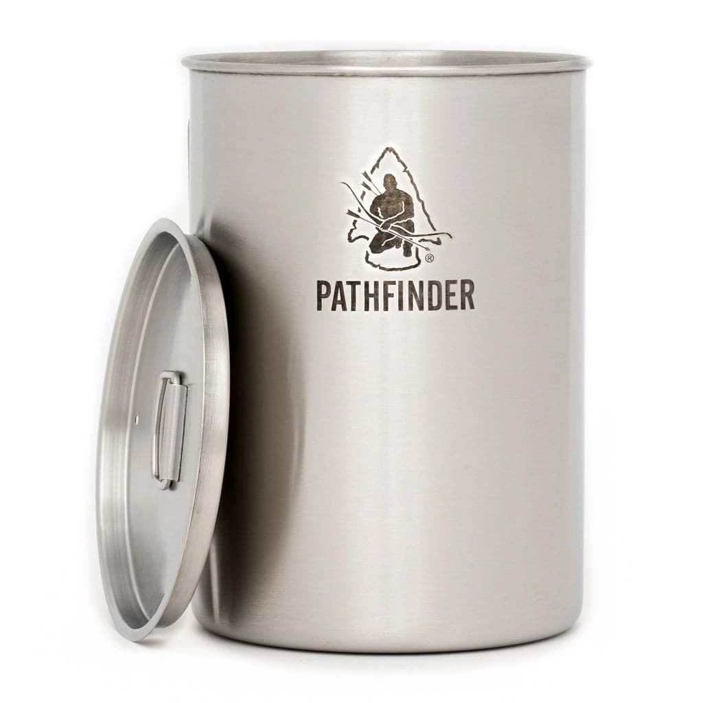 Pathfinder Branded Outdoor Cooking Stainless Steel 48oz. Cup & Lid 6 Pathfinder Branded Outdoor Cooking Stainless Steel 48oz. Cup & Lid