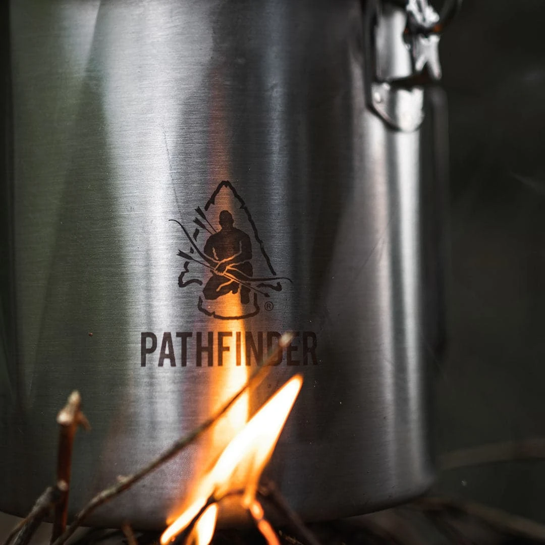 Pathfinder Branded Stainless Steel 64oz. Bush Pot Survival Gear 16 Pathfinder Branded Stainless Steel 64oz. Bush Pot Survival Gear
