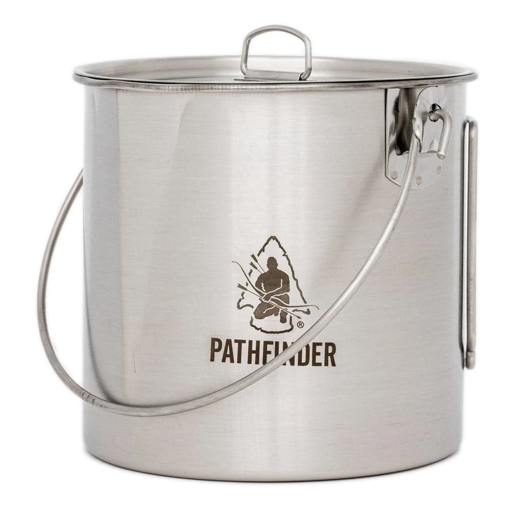 Pathfinder Branded Stainless Steel 64oz. Bush Pot Survival Gear 4 Pathfinder Branded Stainless Steel 64oz. Bush Pot Survival Gear