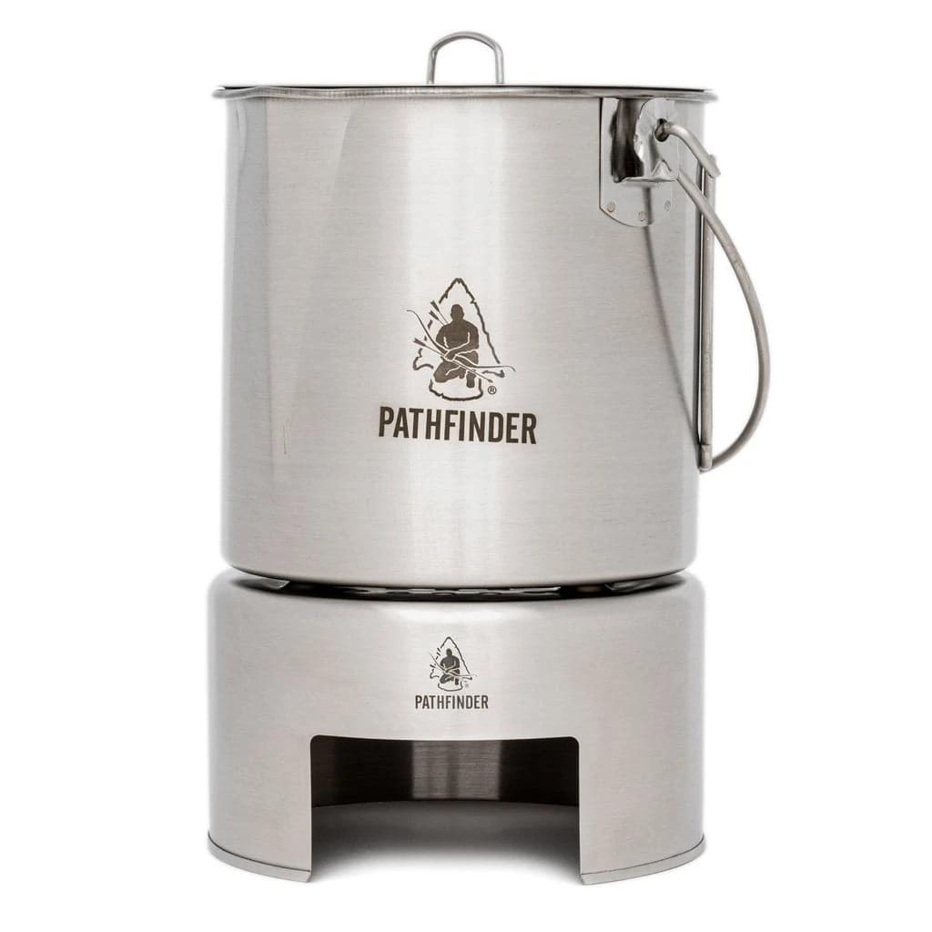 Pathfinder Branded Stainless Steel 64oz. Bush Pot Survival Gear 10 Pathfinder Branded Stainless Steel 64oz. Bush Pot Survival Gear