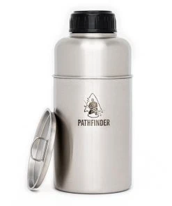 Pathfinder Branded 64oz Stainless Steel Water Bottle And Nesting Cup Set