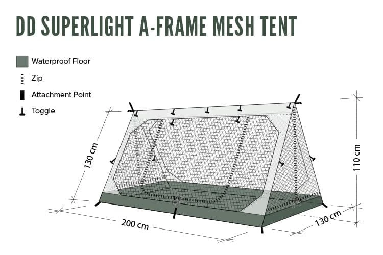 DD Hammocks DD SuperLight - A-Frame - Mesh Tent 4 DD Hammocks DD SuperLight - A-Frame - Mesh Tent