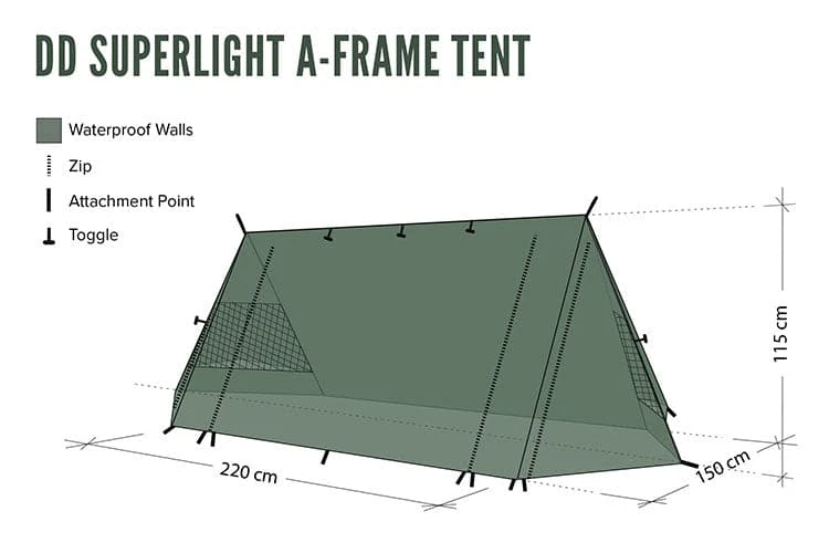 DD Hammocks DD SuperLight - A-Frame Tent 7 DD Hammocks DD SuperLight - A-Frame Tent