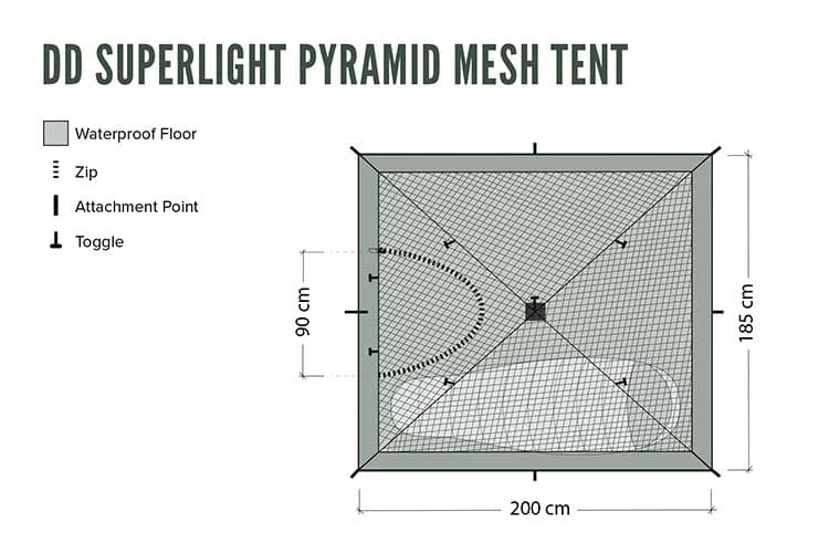 DD Hammocks Survival Gear DD SuperLight - Pyramid - Mesh Tent 6 DD Hammocks Survival Gear DD SuperLight - Pyramid - Mesh Tent