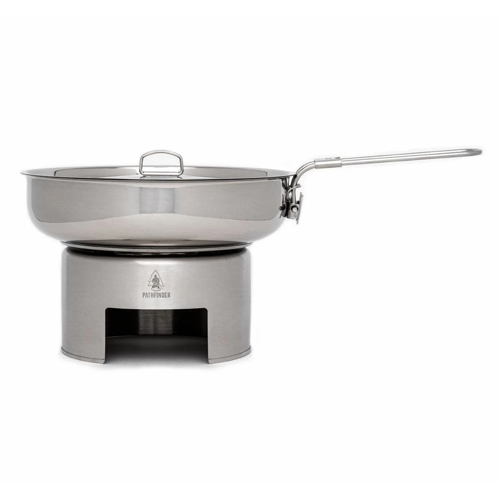 Pathfinder Branded Stainless Steel Skillet And Lid 10 Pathfinder Branded Stainless Steel Skillet And Lid