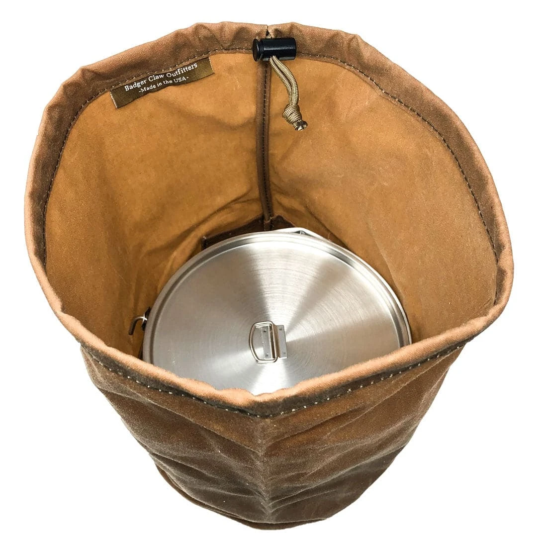 Badger Claw Leathersworks Waxed Canvas Small Bush Pot Bag Outdoor Cooking 4 Badger Claw Leathersworks Waxed Canvas Small Bush Pot Bag Outdoor Cooking